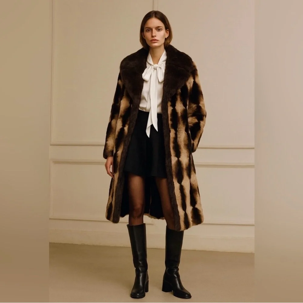 Bebe 100% Rabbit Fur Coat - Picture 3 of 11
